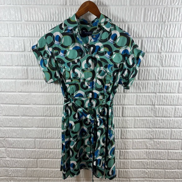 Jim Thompson 100% Silk Dress Teal Mod 6 - Picture 1 of 6
